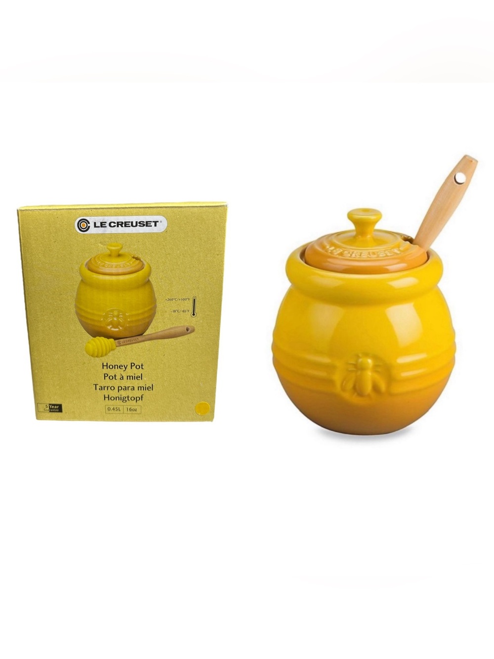 Rare New Le Crueset Honey Pot with dipper
